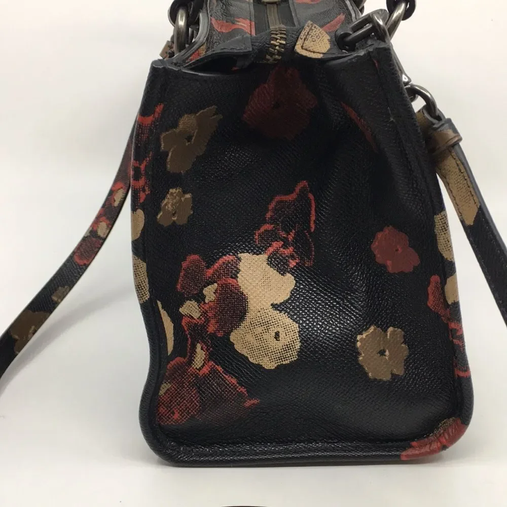 Coach Crosby Mini Carryall Satchel Floral Print Coated Canvas 33856